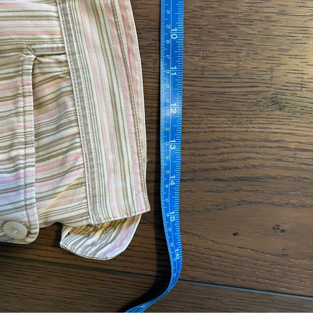 Talbots Retro Striped Tan and Pink Capris, Preppy Casual, 100% Cotton - Picture 5 of 8